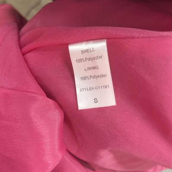 DO+ BE Magenta Open Back‎ Puff Sleeve Fit Flare Mini Dress Women’s Size Small - Picture 16 of 16